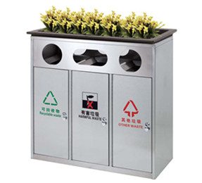 不（bú）鏽鋼垃圾桶E048